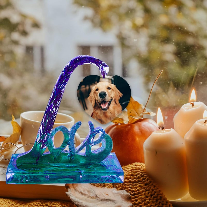 Wehous Large Picture Frame Resin Molds, Love Letter Heart Silicone Molds for Epoxy Resin, Unique Heart and Stand Epoxy Casting Mold for DIY Photo Frame Art Craft Table Home Decor Wedding Gifts - Image 2